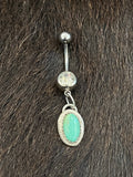 Turquoise belly button navel ring