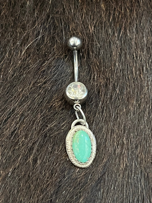 Turquoise belly button navel ring