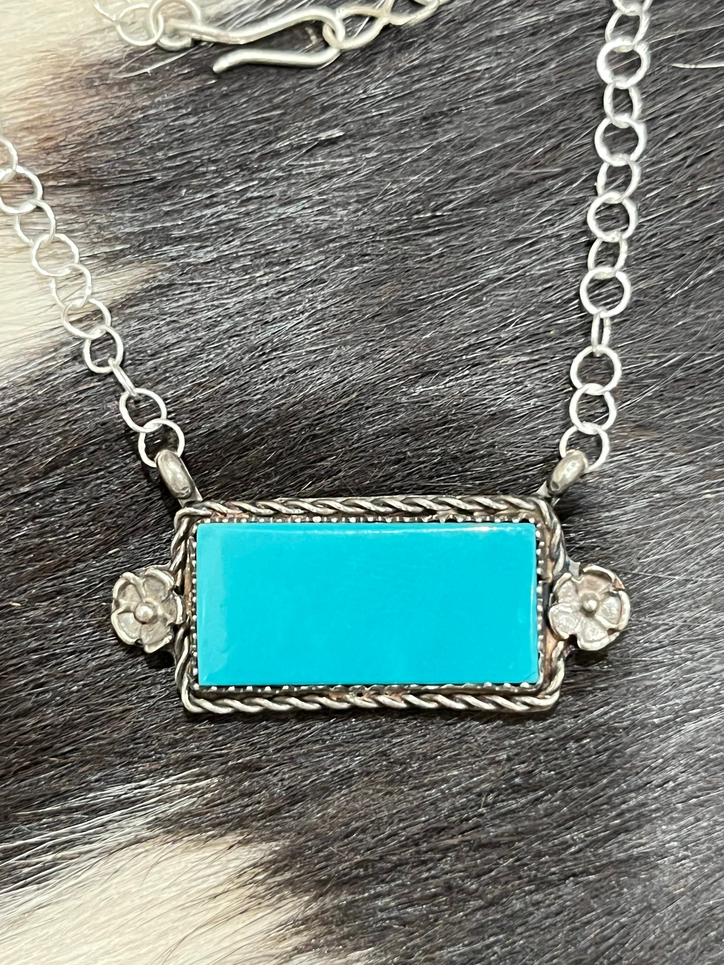 handmade kingman turquoise bar necklace