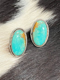 kingman turquoise stud post earrings 