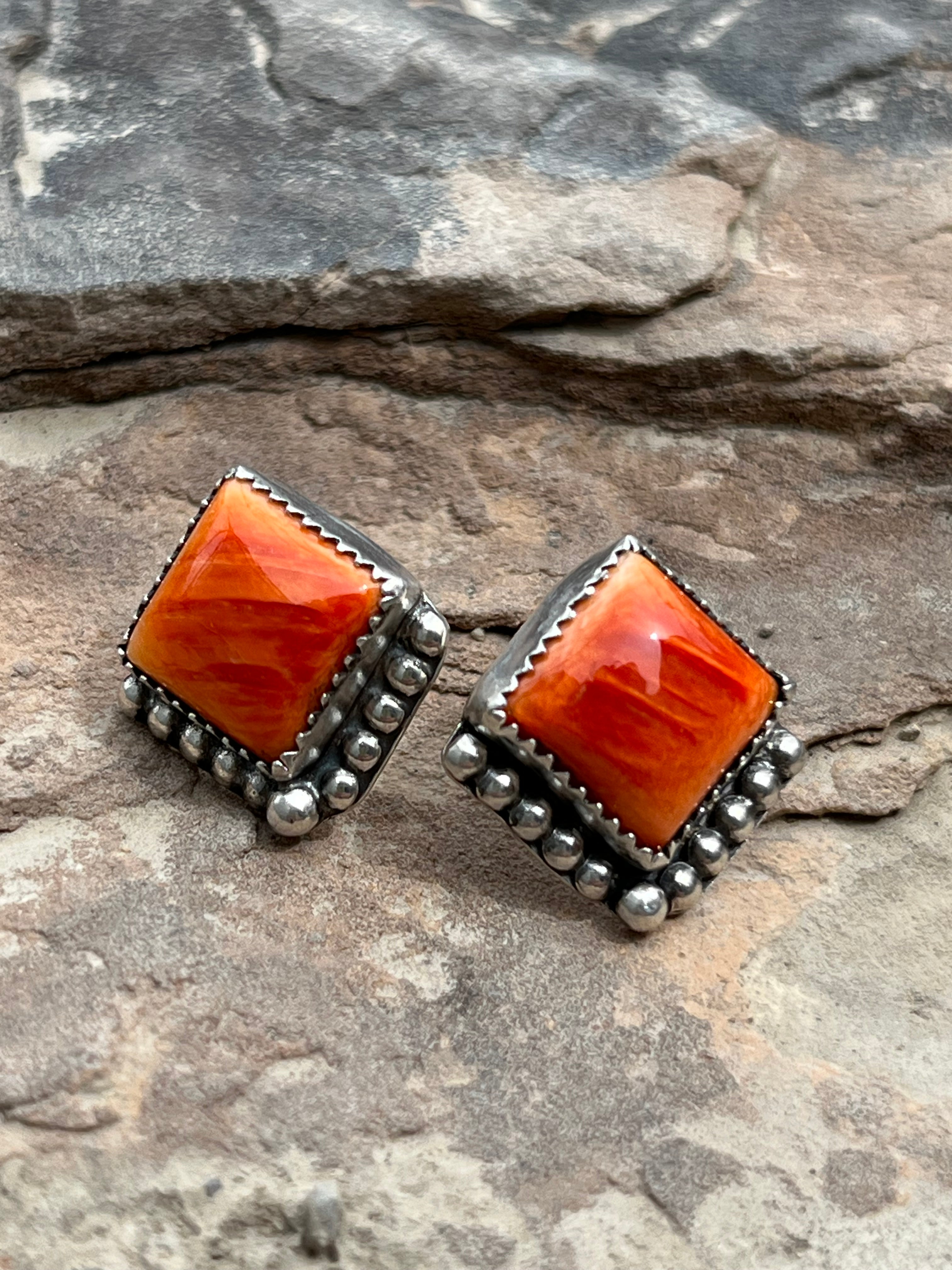 Spiny Oyster Stud Earrings