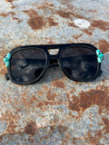 Genuine turquoise and silver sunglasses womens luxury 