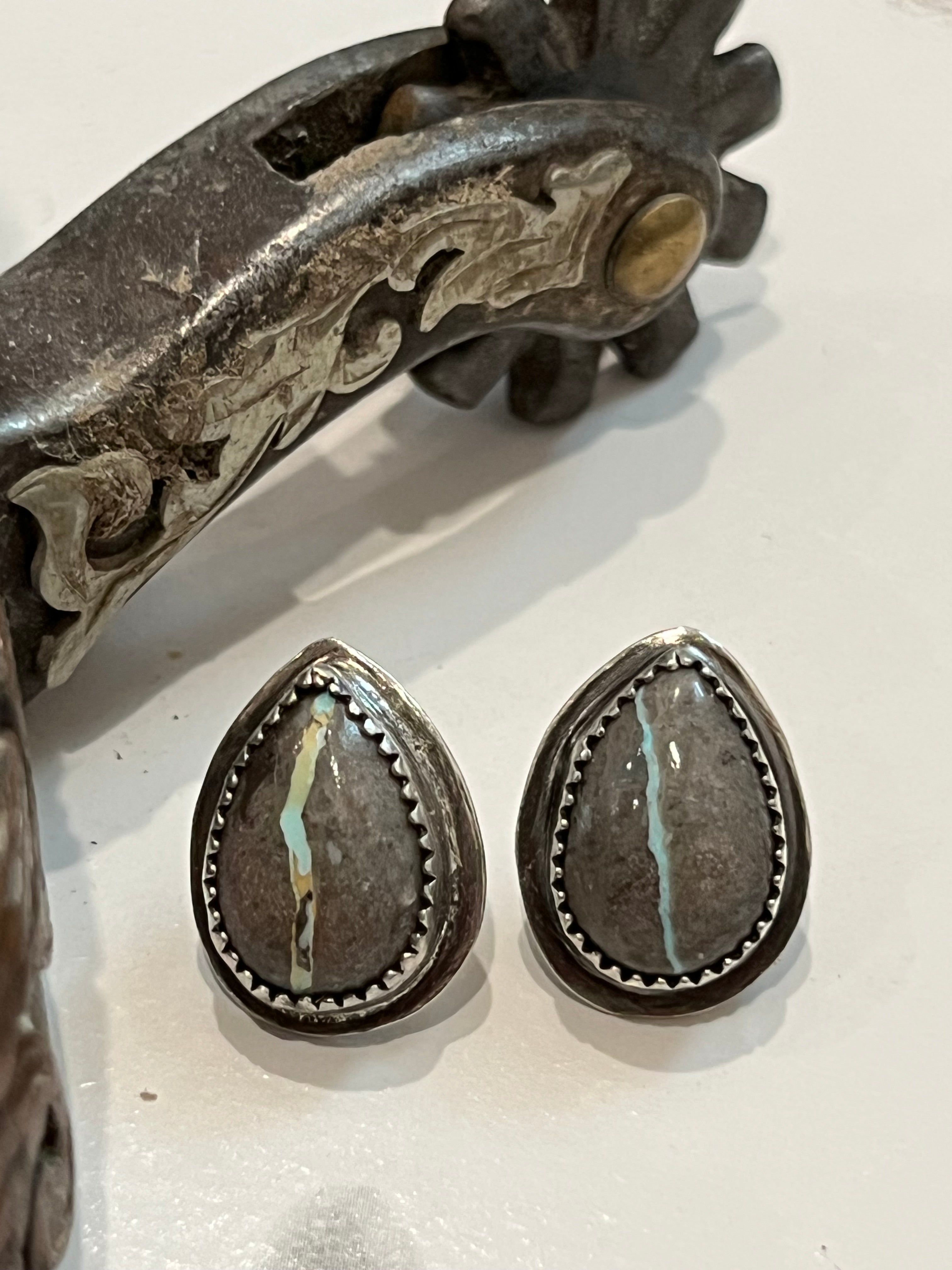 Craiko lake turquoise stud earrings handmade
